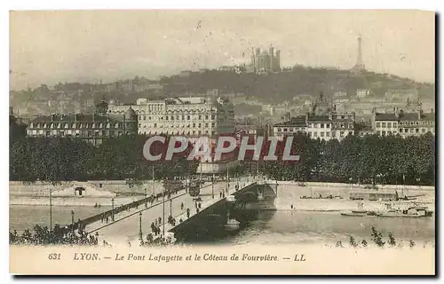 Cartes postales Lyon le Pont Lafayette et le coteau de Fourviere