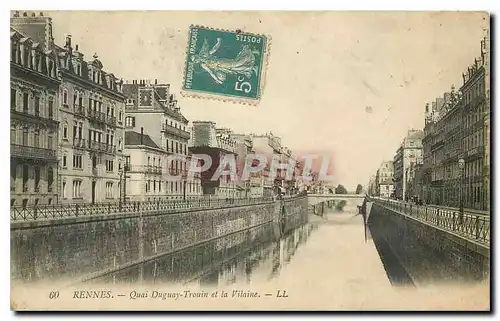 Cartes postales Rennes Quai Duguay Trouin et la Vilaine