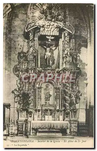 Cartes postales Fuenterrabia Interieur de la Iglesia El altar de Sn Jose