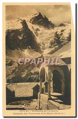 Cartes postales Environs de la Grave Chapelle des Terrasses et la Meije