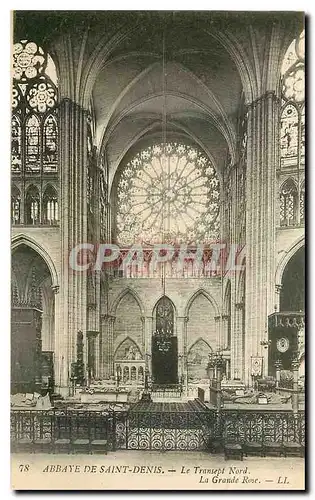 Cartes postales Abbaye de Saint Denis le Transept Nord la grande rose
