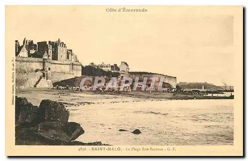 Ansichtskarte AK Cote d'Emeraude Saint Malo La Plage Bon Secours