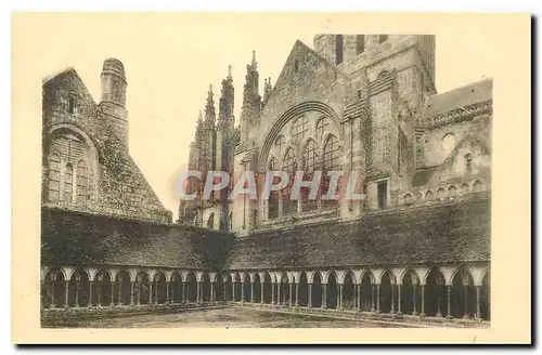 Cartes postales Abbaye du Mont Saint Michel Cloitre et Eglise abbatiale