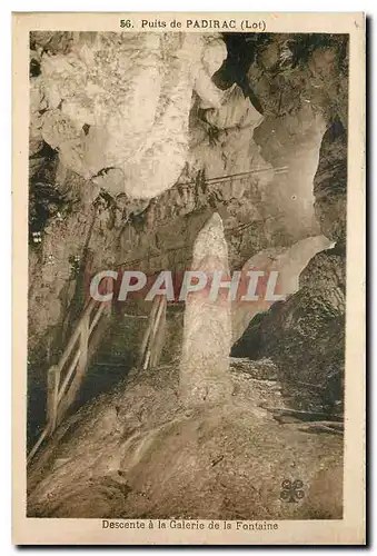 Cartes postales Puits de Padirac Lot Descente a la Galerie de la Fontaine