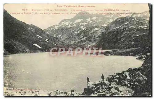 Cartes postales Environs d'Ax les Thermes Vue d'Ensemble du lac de Naguilles Prise de la Berge