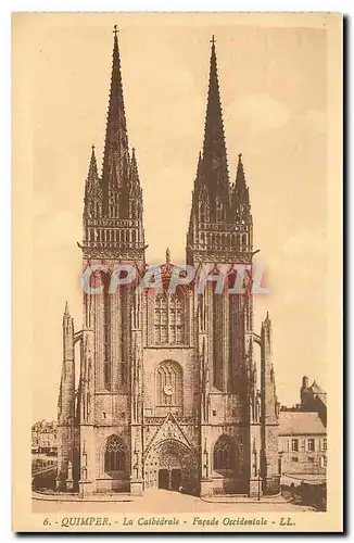 Ansichtskarte AK Quimper La Cathedrale Facade Occidentale