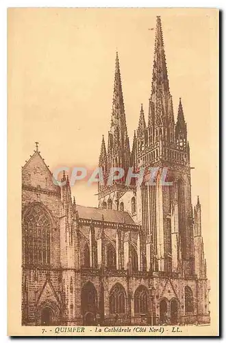 Ansichtskarte AK Quimper La Cathedrale Cote Nord