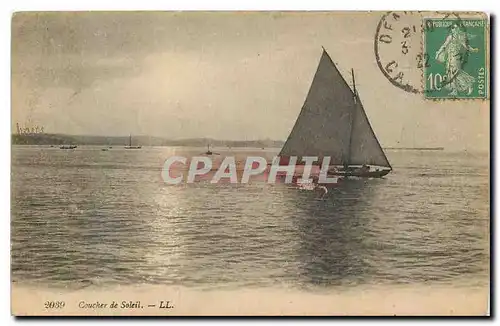 Cartes postales Coucher de Soleil Bateau