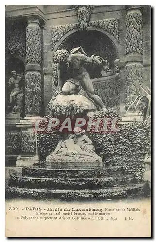 Cartes postales Paris Jardin du Luxembourg Fontaine de Medicis Groupe central Polyphene surprenant Acis et Galat