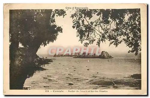 Cartes postales Cote d'Emeraude Cancale Rocher de Cancale et fort des Rimains