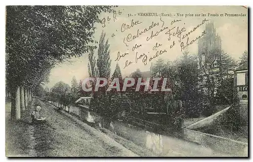 Cartes postales Verneuil Eure Vue prise sur les Fosses et Promenades