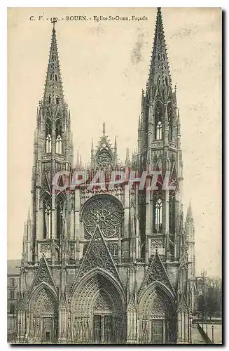 Cartes postales Rouen Eglise St Ouen Facade