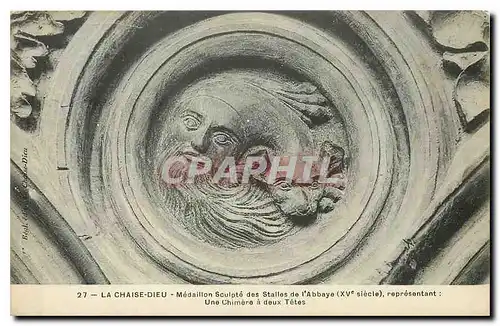 Cartes postales La Chaise Dieu Medaillon Sculpte des Stalles de l'Abbaye