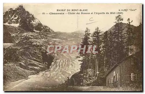 Cartes postales Massif du Mont Blanc Chamonix Chatel des Bossons et l'Aiguille du Midi