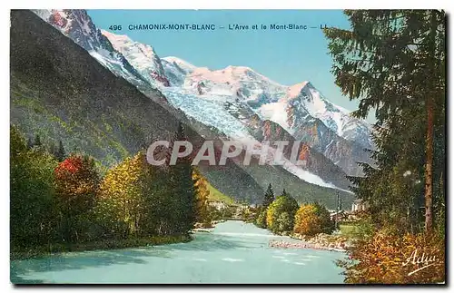 Cartes postales Chamonix Mont Blanc L'Arve et le Mont Blanc