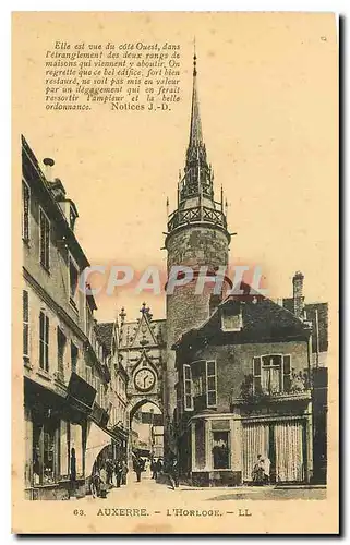 Cartes postales Auxerre L'Horloge