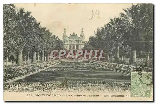 Cartes postales Monte Carlo Le Casino et Jardins Les Boulingrins