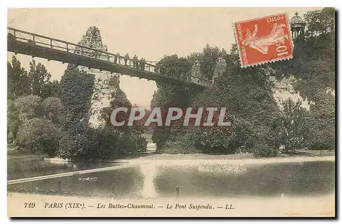 Ansichtskarte AK Paris Les Buttes Chaumont Le Pont suspendu