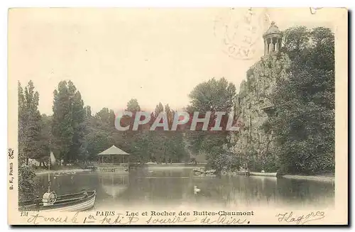 Cartes postales Paris Lac et Rocher des Buttes Chaumont