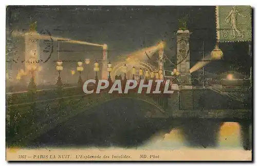 Cartes postales Paris la nuit L'Esplanade des Invalides