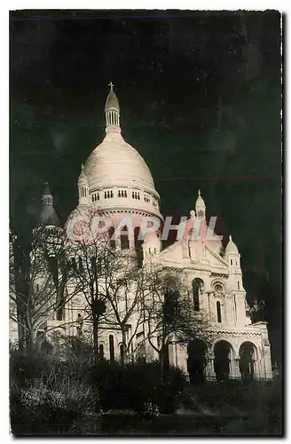 Cartes postales Paris la nuit Le Sacre Coeur