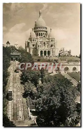 Ansichtskarte AK Paris et ses Merveilles Basilique du Sacre Coeur de Montmartre et le funiculaire