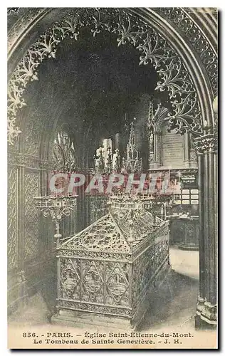 Cartes postales Paris Eglise Saint Etienne du Mont Le Tombeau de Sainte Genevieve