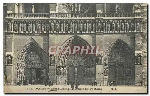 Cartes postales Paris Notre Dame Facade Potyails