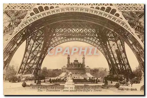 Cartes postales Paris le Trocadero vu sous la Tour Eiffel