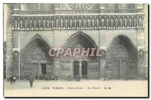 Cartes postales Paris Notre Dame La Facade