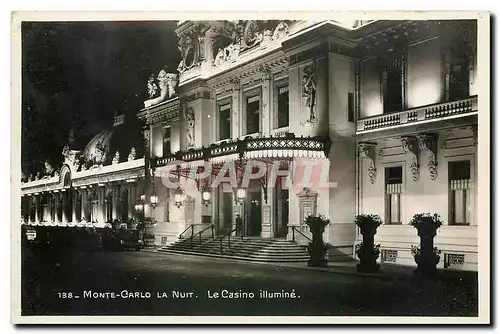 Cartes postales Monte Carlo la Nuit Le Casino illumine