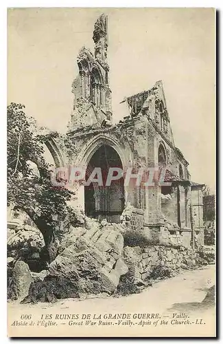 Cartes postales Les Ruines de la Grande Guerre Vailly Abside de l'Eglise Militaria