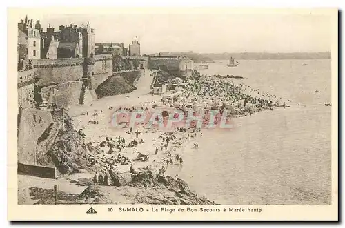 Ansichtskarte AK St Malo La Plage de Bon Secours a Maree haute