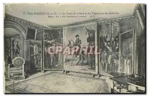 Cartes postales Malmaison S et O Le Salon de billard et les Tapisseries des Gobelins
