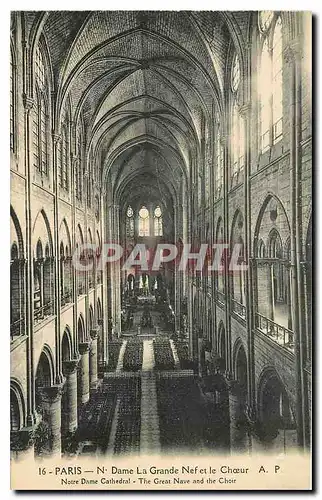 Cartes postales Paris N Dame la Grande Nef et le Choeur