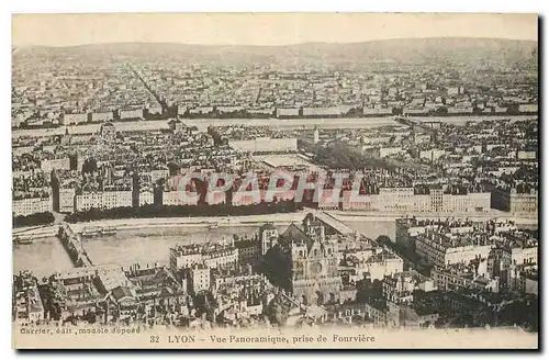 Cartes postales Lyon Vue panoramique prise de Fourviere