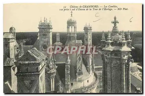 Ansichtskarte AK Chateau de Chambord Les Combles vue prise a vol d'Oiseau de la Tour de l'Horloge