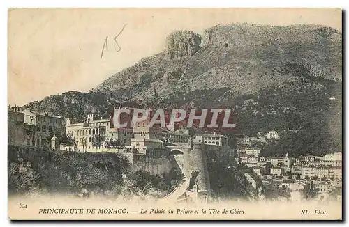 Cartes postales Principaute de Monaco Le Palais du Prince et la Tete de Chien