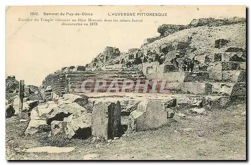 Cartes postales L'Auvergne pittoresque Sommet du Puy de dome Escalier du Temple au Dieu Merenre