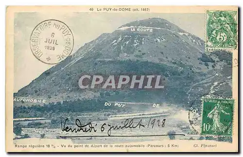 Cartes postales Le puy de dome vu du point de depart de la route automobile