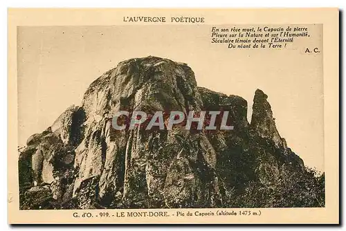 Cartes postales L'Auvergne poetic le Mont Dore pic du Capucin