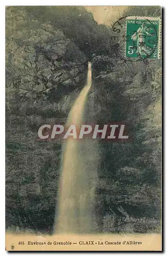 Cartes postales Environs de Grenoble Claix la cascade d'Allieres