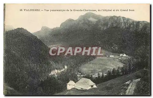 Cartes postales Valombre vue panomarique de la Grande Chartreuse de l'Hopital et du Grand Som