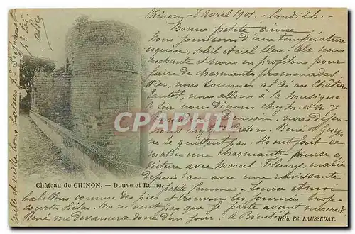 Cartes postales Chateau de Chinon Douve et Ruine
