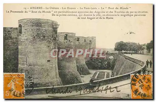 Ansichtskarte AK Angers le Chateau les Douves le Pont Levis le Bout du Monde la Promenade du Bout du Monde