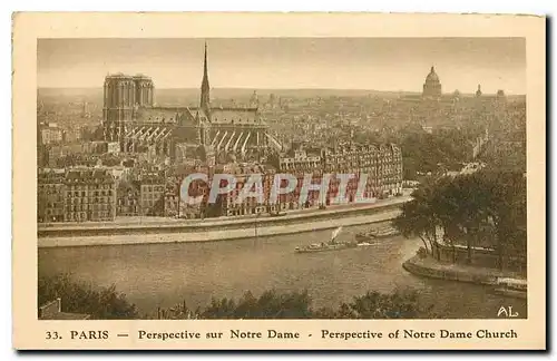 Cartes postales Paris Perspective sur Notre Dame