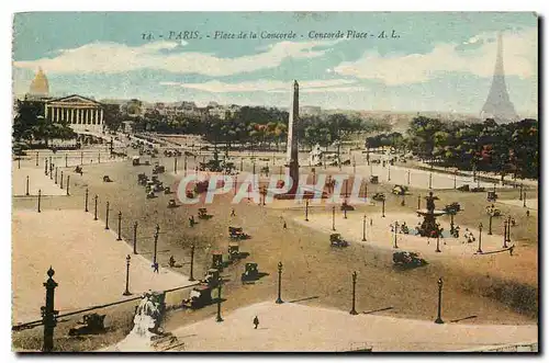 Ansichtskarte AK Paris Place de la Concorde Tour Eiffel