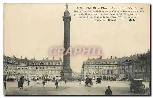 Cartes postales Paris Place et Colonne Vendome