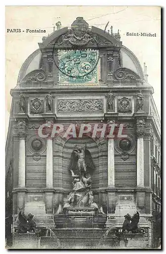 Cartes postales Paris Fontaine Saint Michel