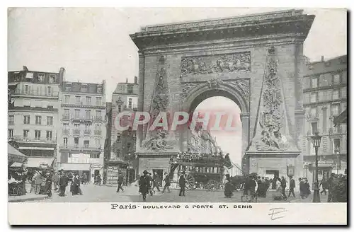 Cartes postales Paris Boulevard et Porte St Denis